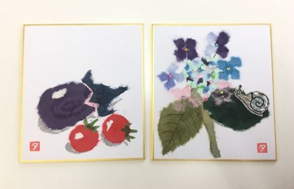 和紙を使った ちぎり絵 着せ替えが楽しい スタイル画 など 絵手紙教室にて 枚方市で新築 リフォーム 注文住宅を建てる中川忠工務店のブログ